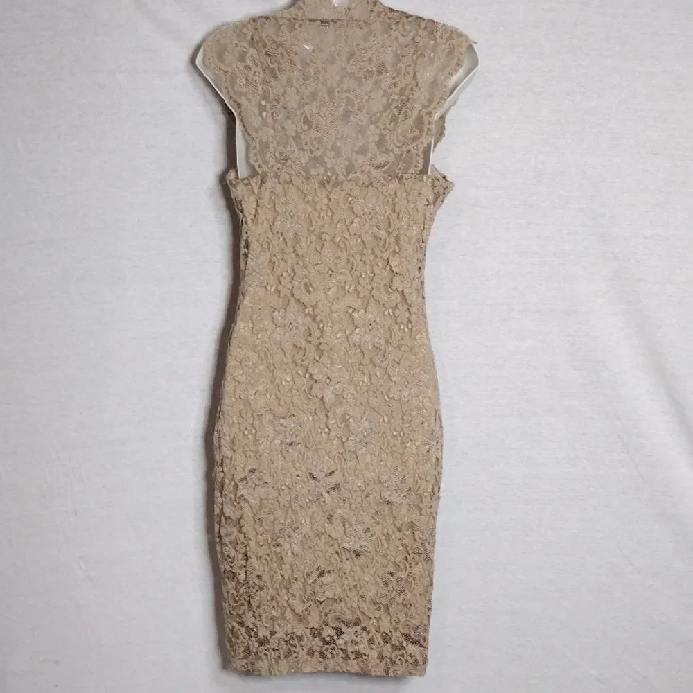 Rubber Ducky Productions Nude/Tan Lace Dress Size Medium